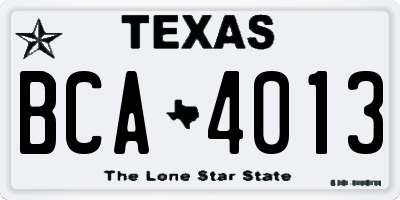 TX license plate BCA4013