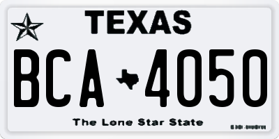 TX license plate BCA4050