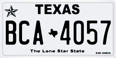 TX license plate BCA4057