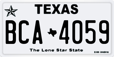 TX license plate BCA4059