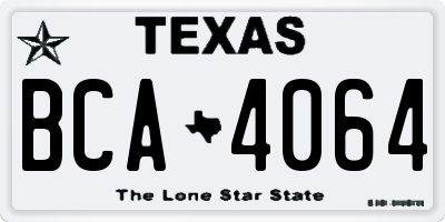 TX license plate BCA4064