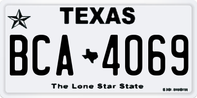 TX license plate BCA4069