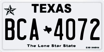 TX license plate BCA4072