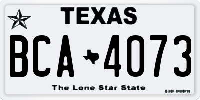 TX license plate BCA4073