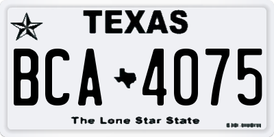 TX license plate BCA4075