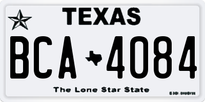 TX license plate BCA4084