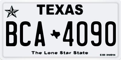 TX license plate BCA4090