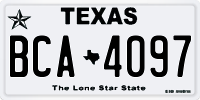 TX license plate BCA4097