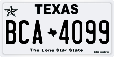 TX license plate BCA4099