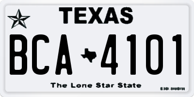 TX license plate BCA4101