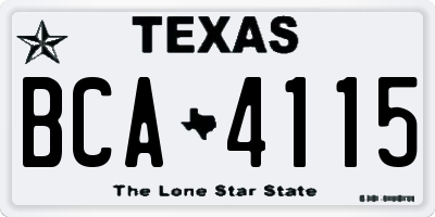 TX license plate BCA4115