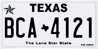 TX license plate BCA4121