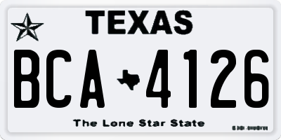 TX license plate BCA4126