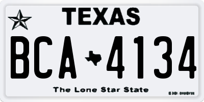 TX license plate BCA4134