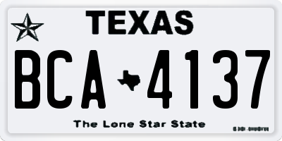 TX license plate BCA4137