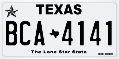 TX license plate BCA4141