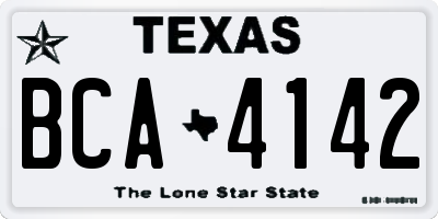 TX license plate BCA4142