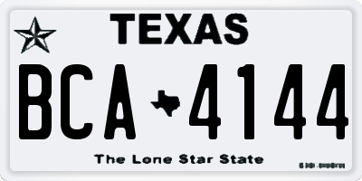 TX license plate BCA4144