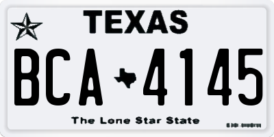 TX license plate BCA4145