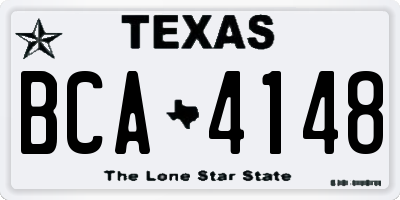 TX license plate BCA4148