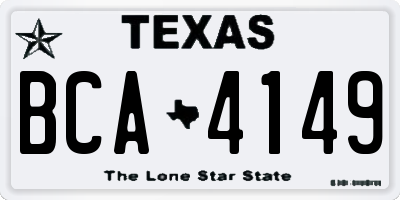 TX license plate BCA4149