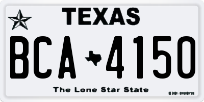 TX license plate BCA4150