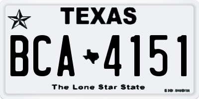 TX license plate BCA4151