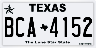 TX license plate BCA4152
