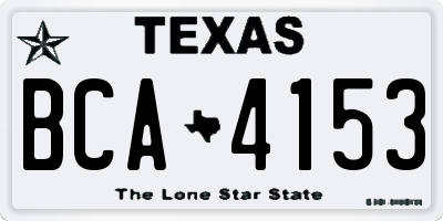 TX license plate BCA4153