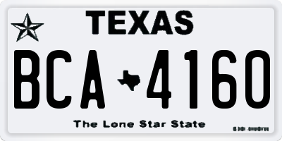 TX license plate BCA4160