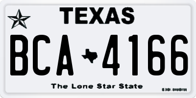 TX license plate BCA4166