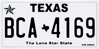 TX license plate BCA4169