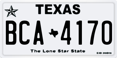 TX license plate BCA4170