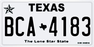 TX license plate BCA4183