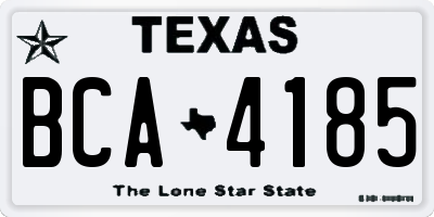 TX license plate BCA4185