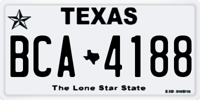 TX license plate BCA4188