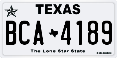TX license plate BCA4189