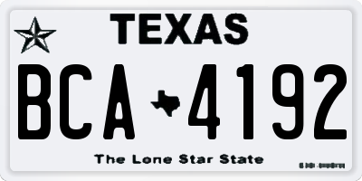 TX license plate BCA4192