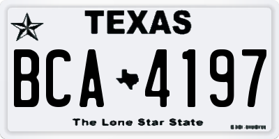 TX license plate BCA4197