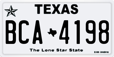 TX license plate BCA4198