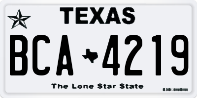 TX license plate BCA4219