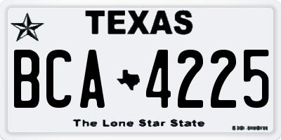 TX license plate BCA4225