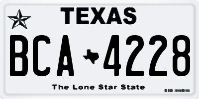TX license plate BCA4228
