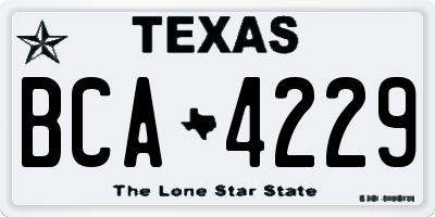 TX license plate BCA4229