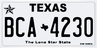 TX license plate BCA4230