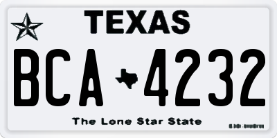 TX license plate BCA4232