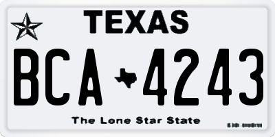 TX license plate BCA4243