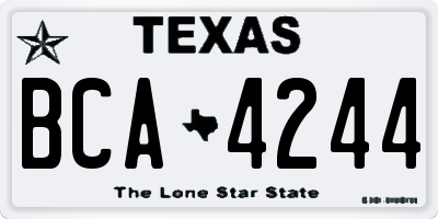 TX license plate BCA4244