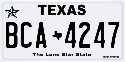 TX license plate BCA4247
