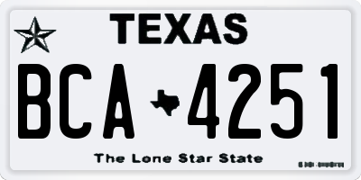 TX license plate BCA4251